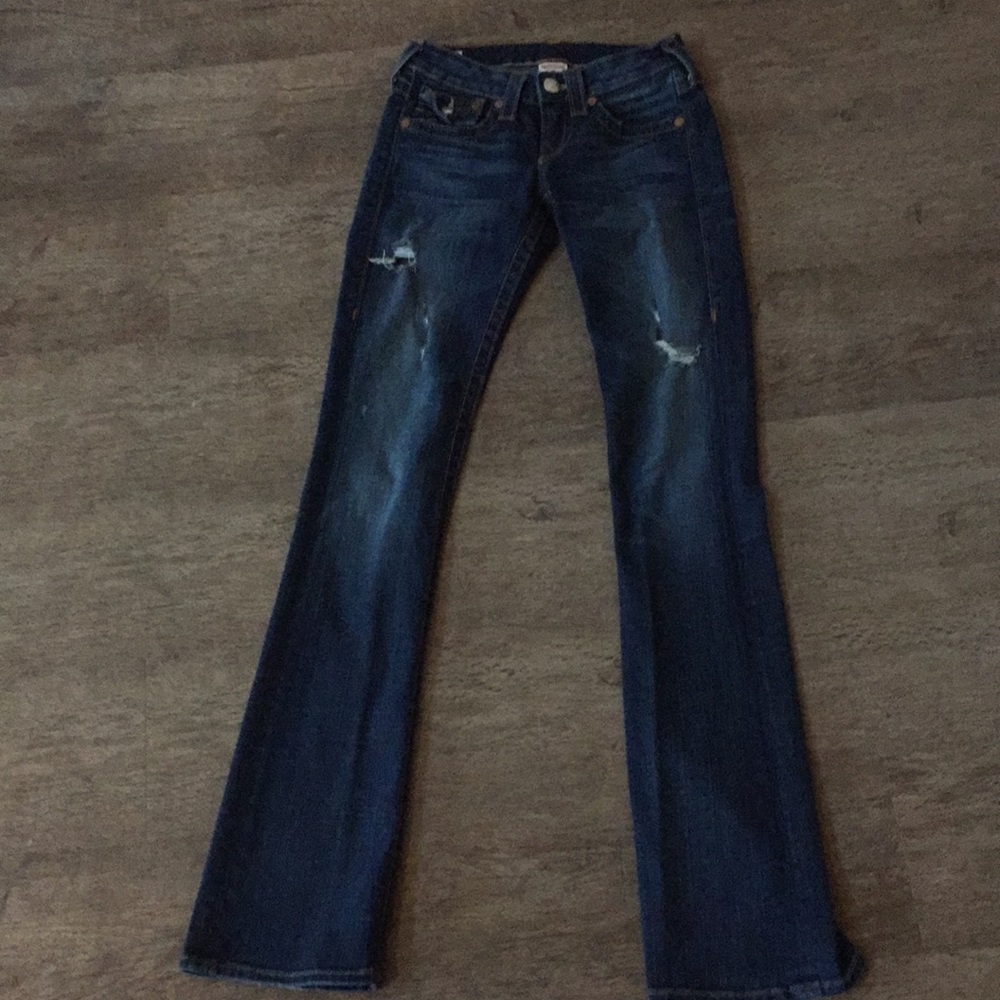 True Religion Becky Distressed Bootcut Jeans
